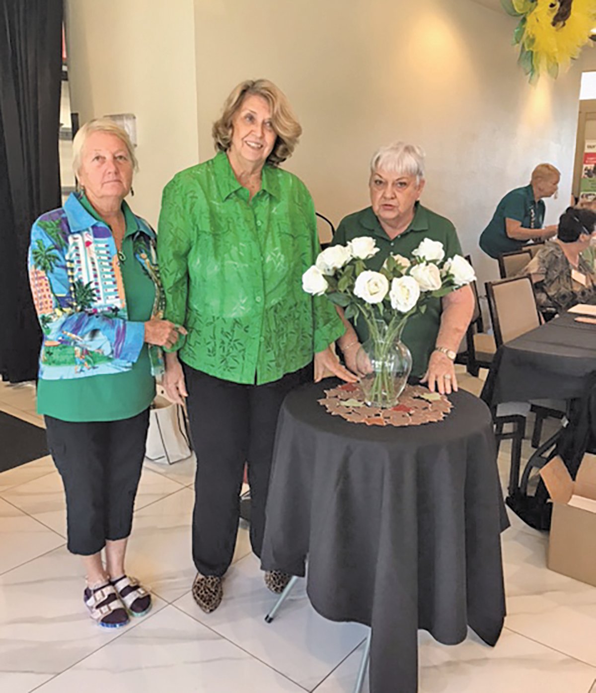 Three ladies from Green Thumb Garden Club of Clewiston attended the District X Fall Meeting. Pictured from left to right are Janet Summerlin, Karen Cockrane, and Carol Griggs.